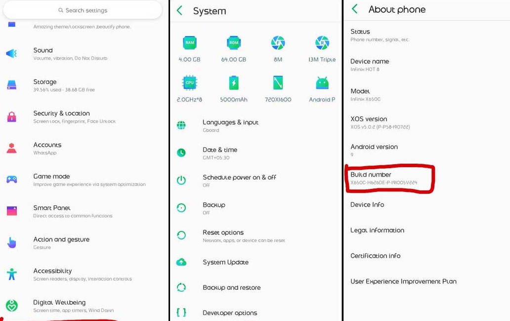 Infinix Hot 8 Settings