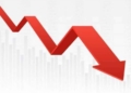 Indian stock market graph showing downward trend