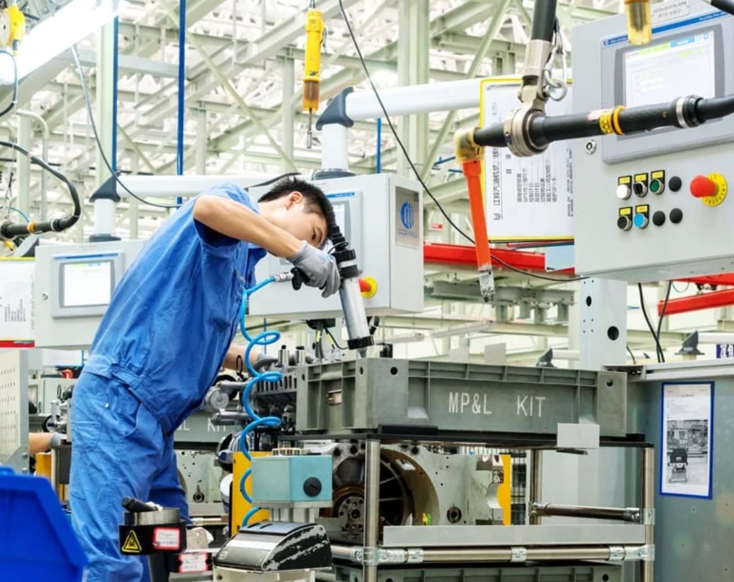 china factory workers industrial production 2025