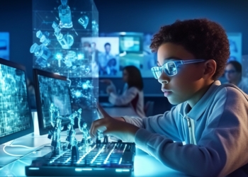 Indian students learning artificial intelligence in tier 2 town lab