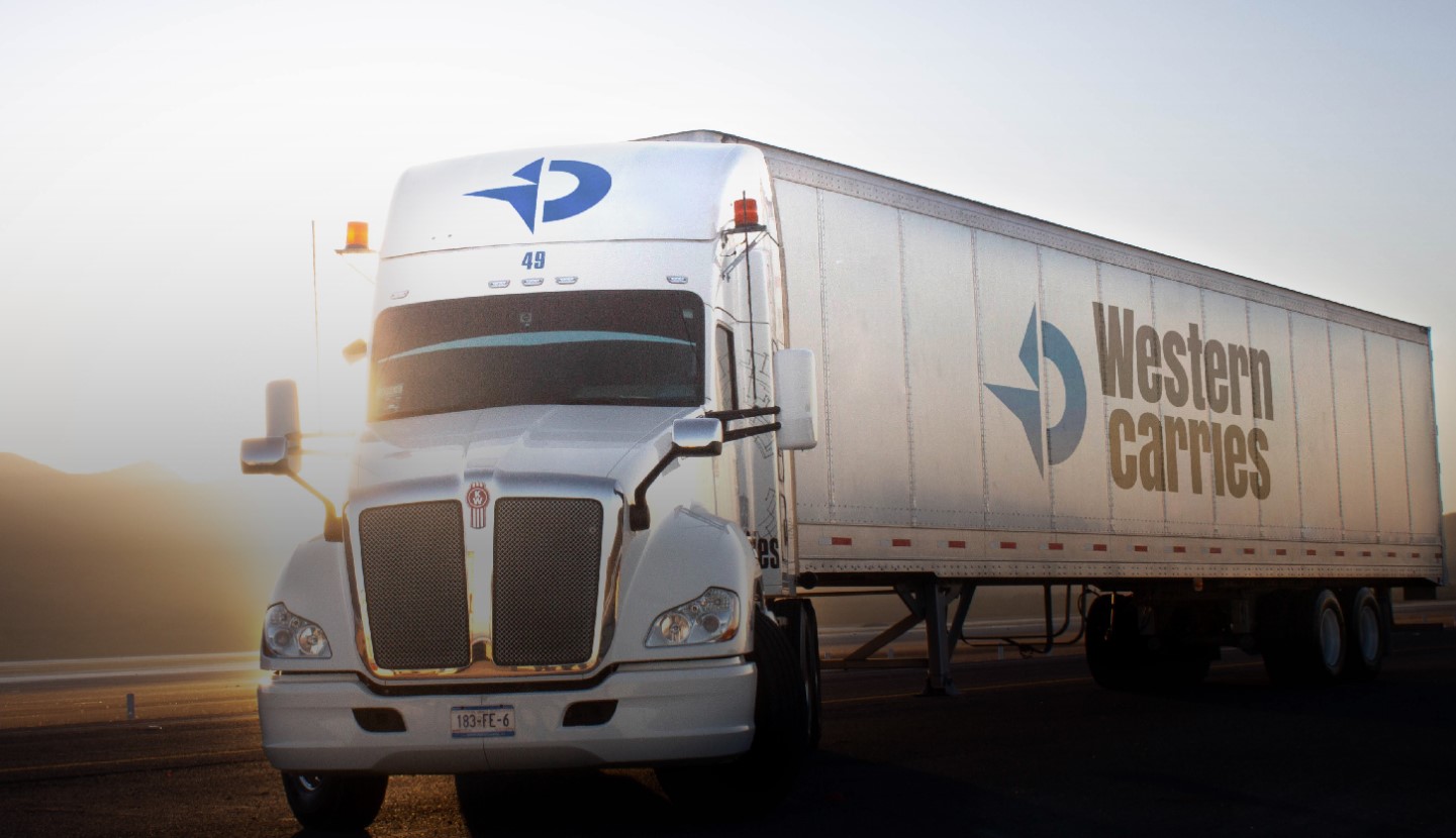 Western Carriers logistics truck inside industrial plant
