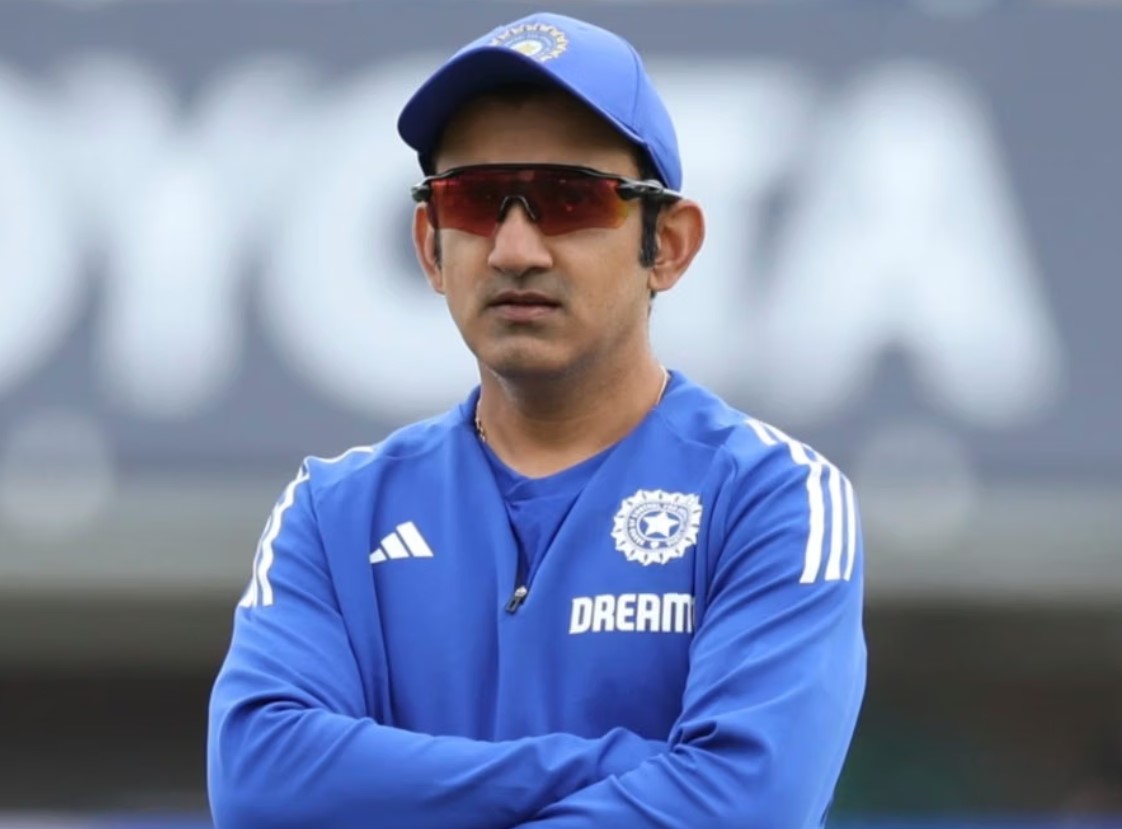 gautam gambhir at the oval training session