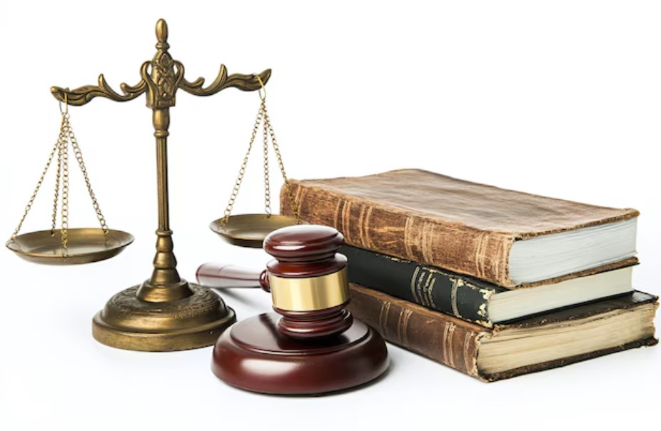 courtroom gavel law book