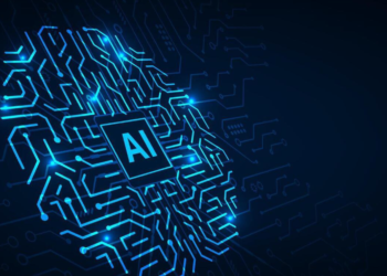 futuristic abstract microchip blue