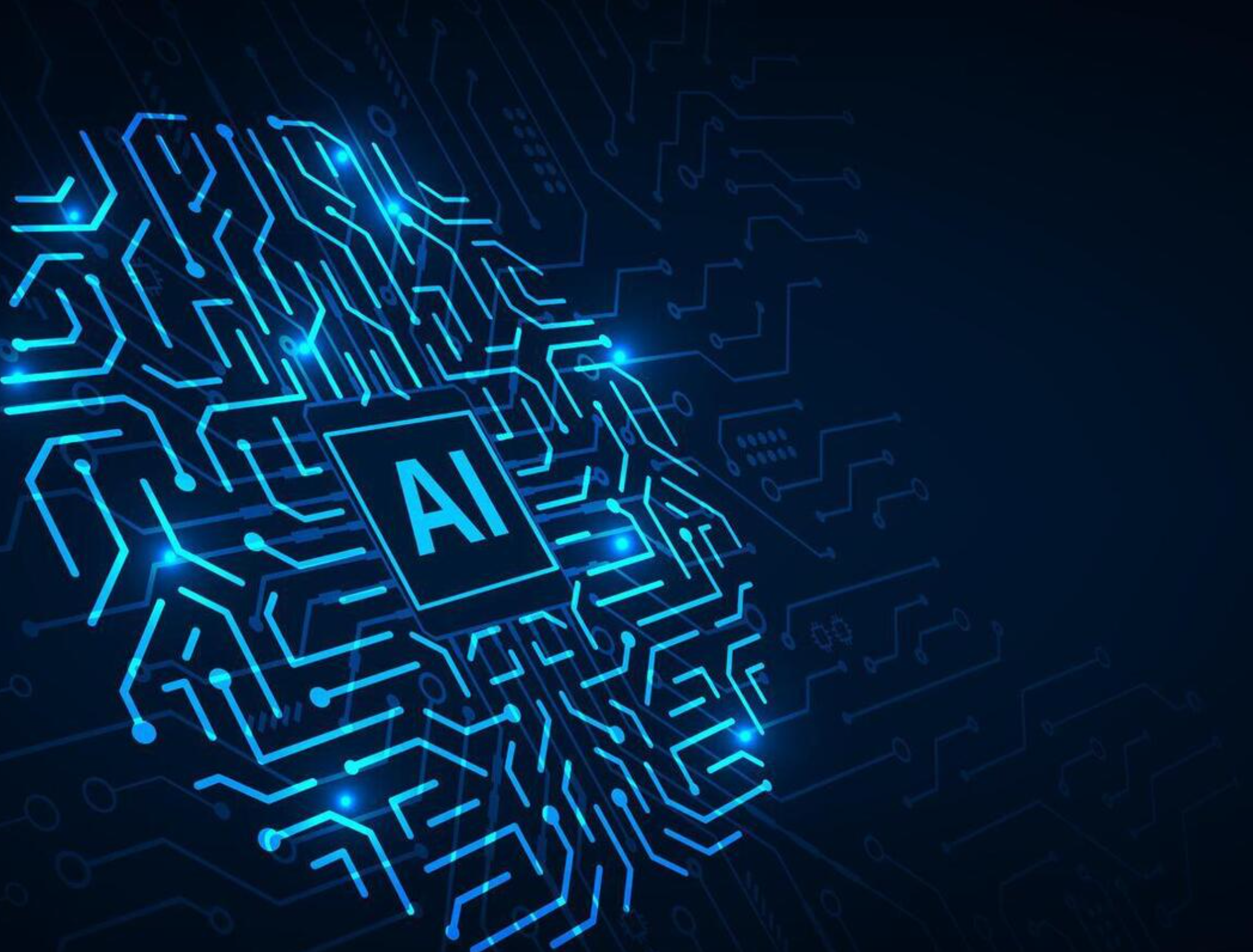 futuristic abstract microchip blue