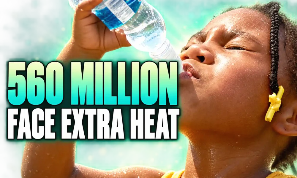560 million children extra heat-stress days climate