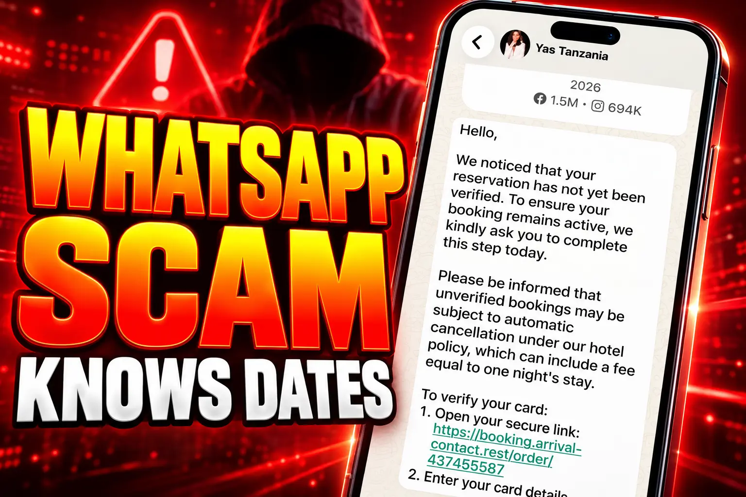 Booking.com WhatsApp scam already knows stay dates