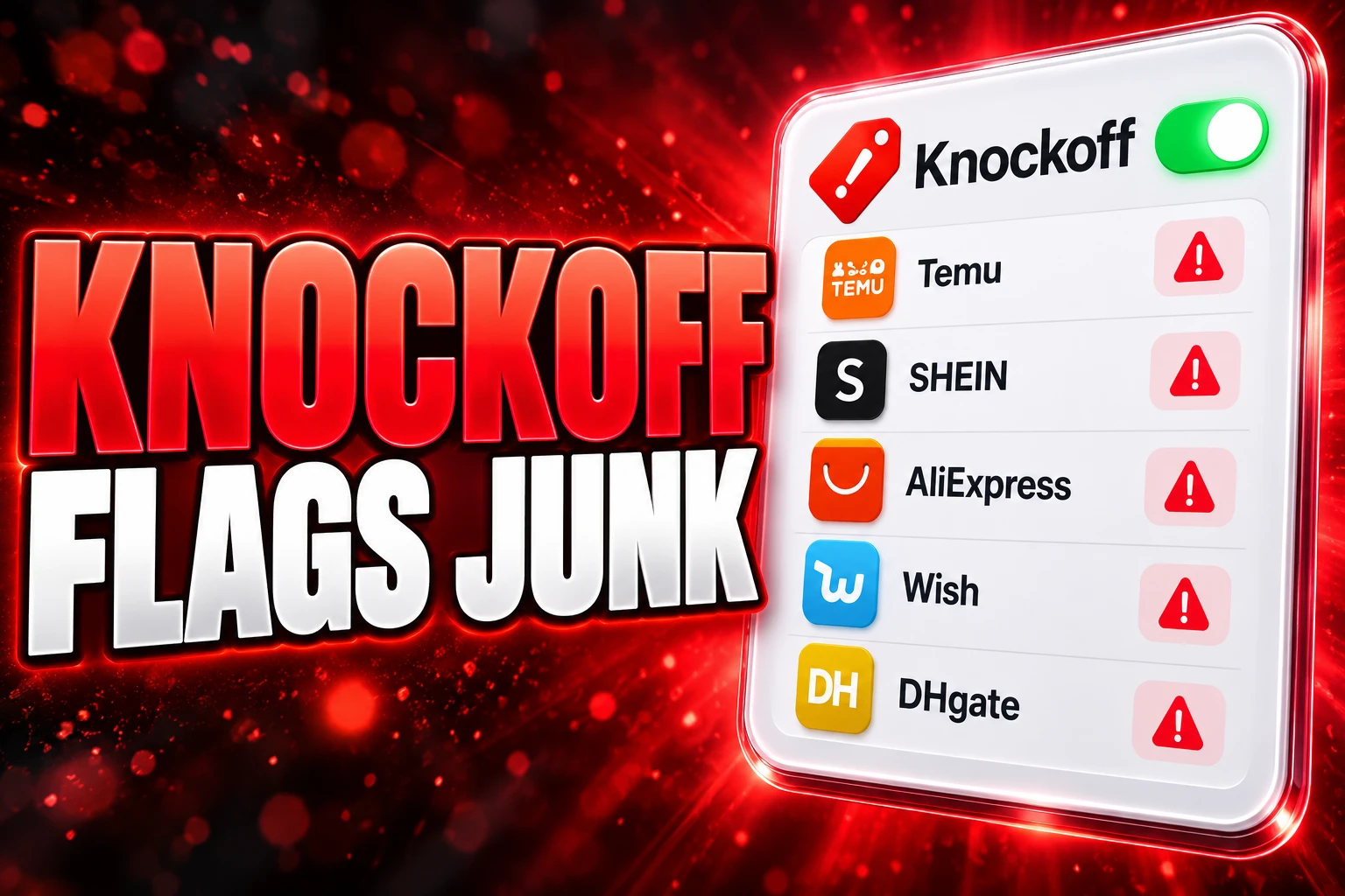 Knockoff extension flags Amazon junk brands