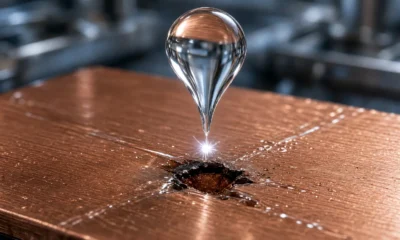 electrically charged raindrops corroding Teflon coated copper