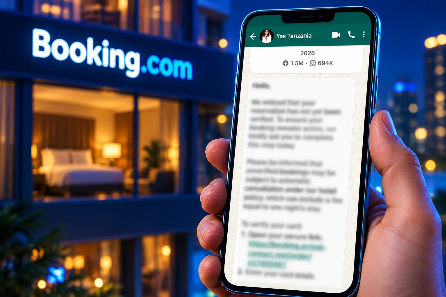 Booking.com WhatsApp scam already knows stay dates