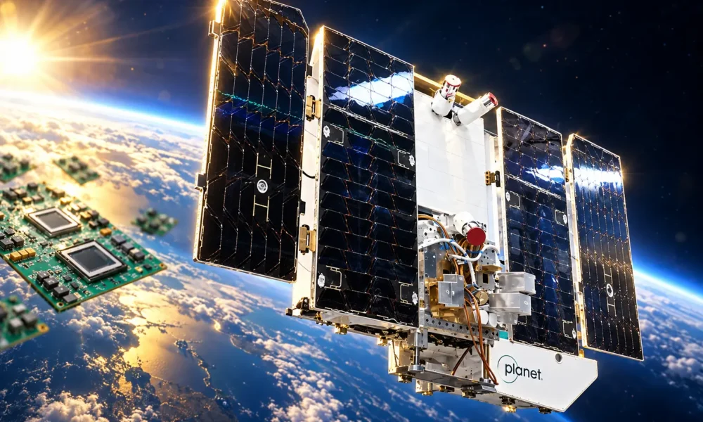 Google four TPUs orbit on Planet satellite