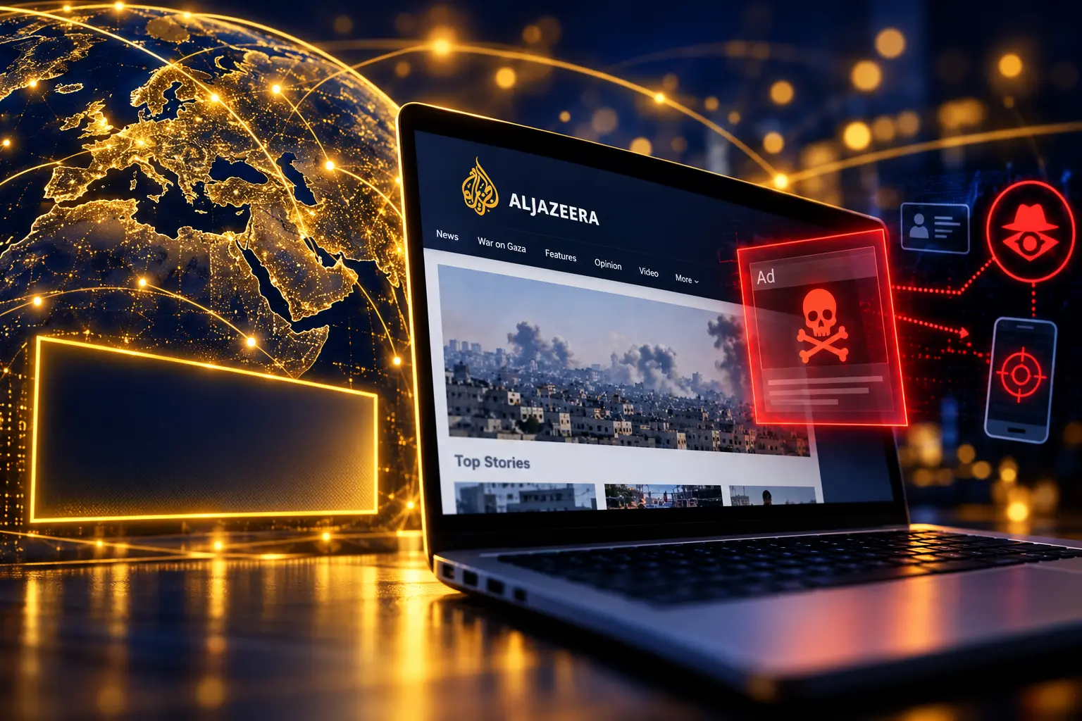 AdFection zero-click spyware ads Al Jazeera devices