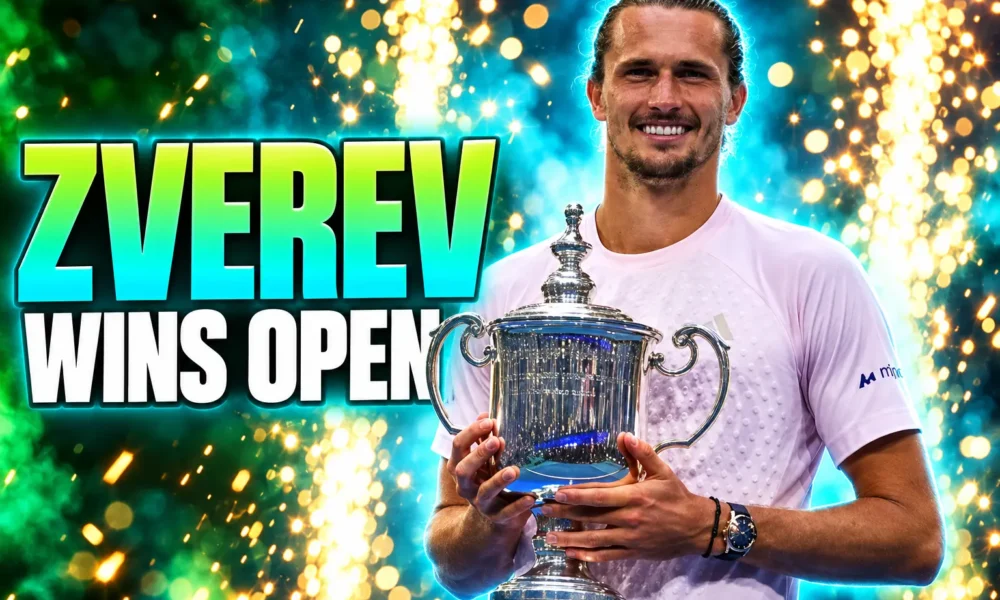 Alexander Zverev US Open 2026 trophy celebration New York
