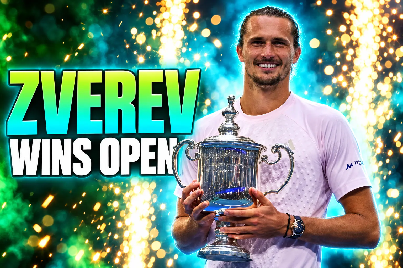 Alexander Zverev US Open 2026 trophy celebration New York