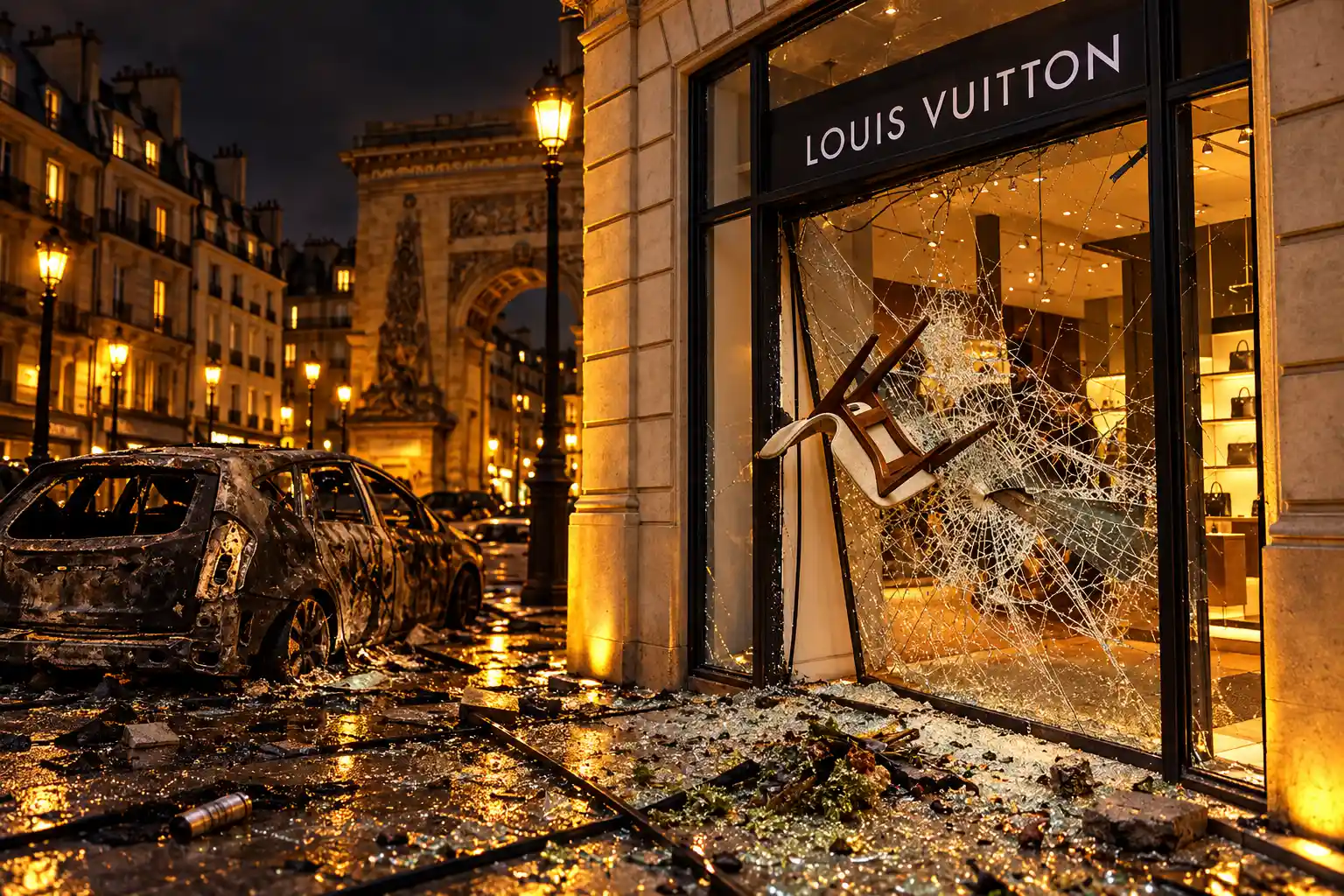 France October 17 store looting 1500 retailers
